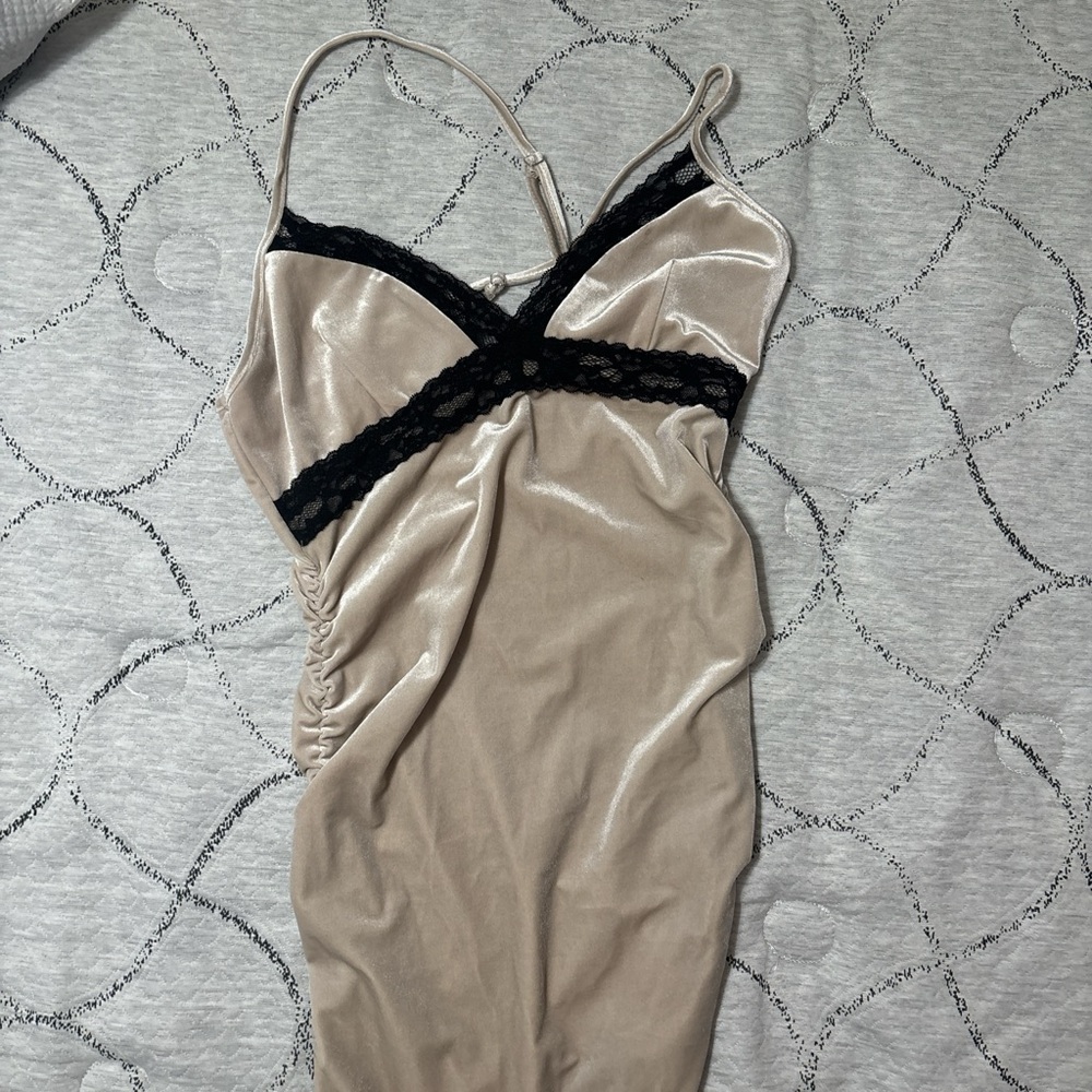 Forever 21 Cream Velvet Dress